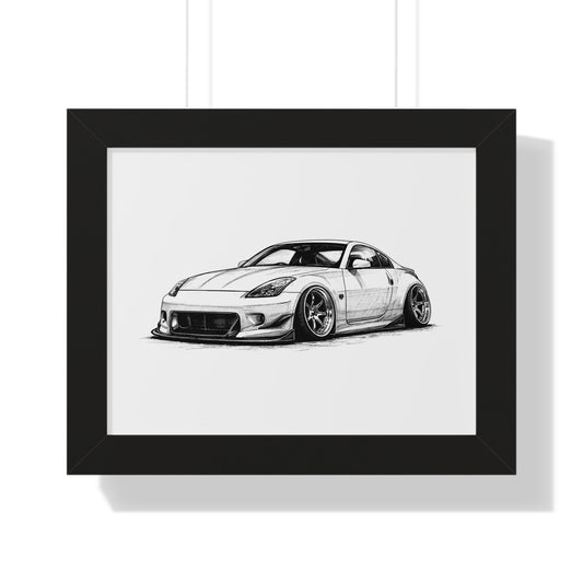 Stanced JDM Show Car - Black and White Canvas Art