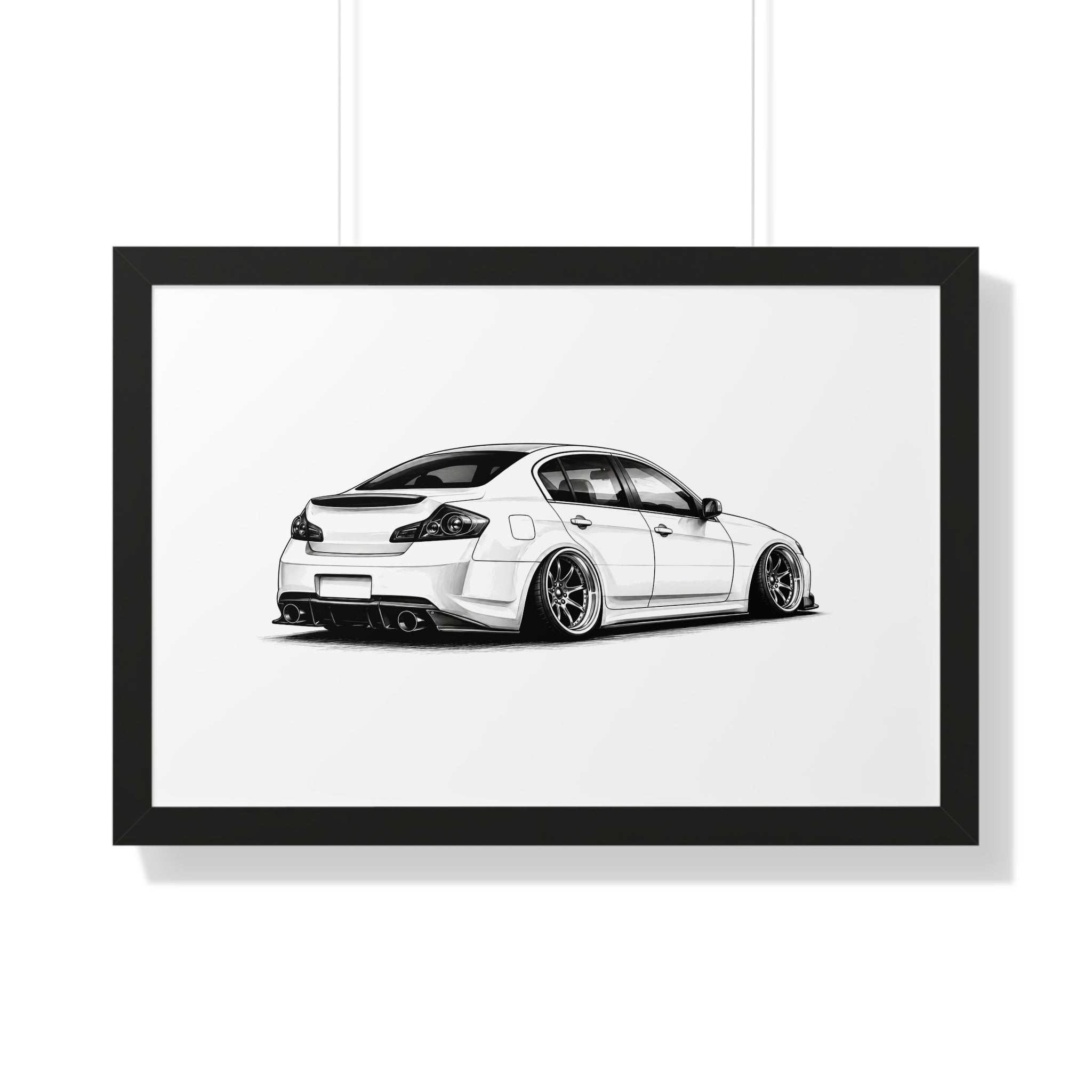 Stanced JDM Show Car - Black and White Canvas Art