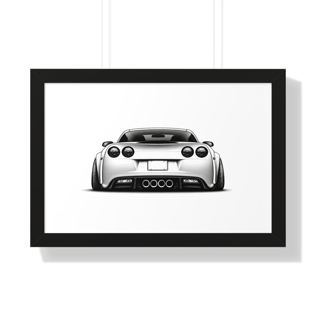 American Muscle Race Car - Black and White Canvas Art