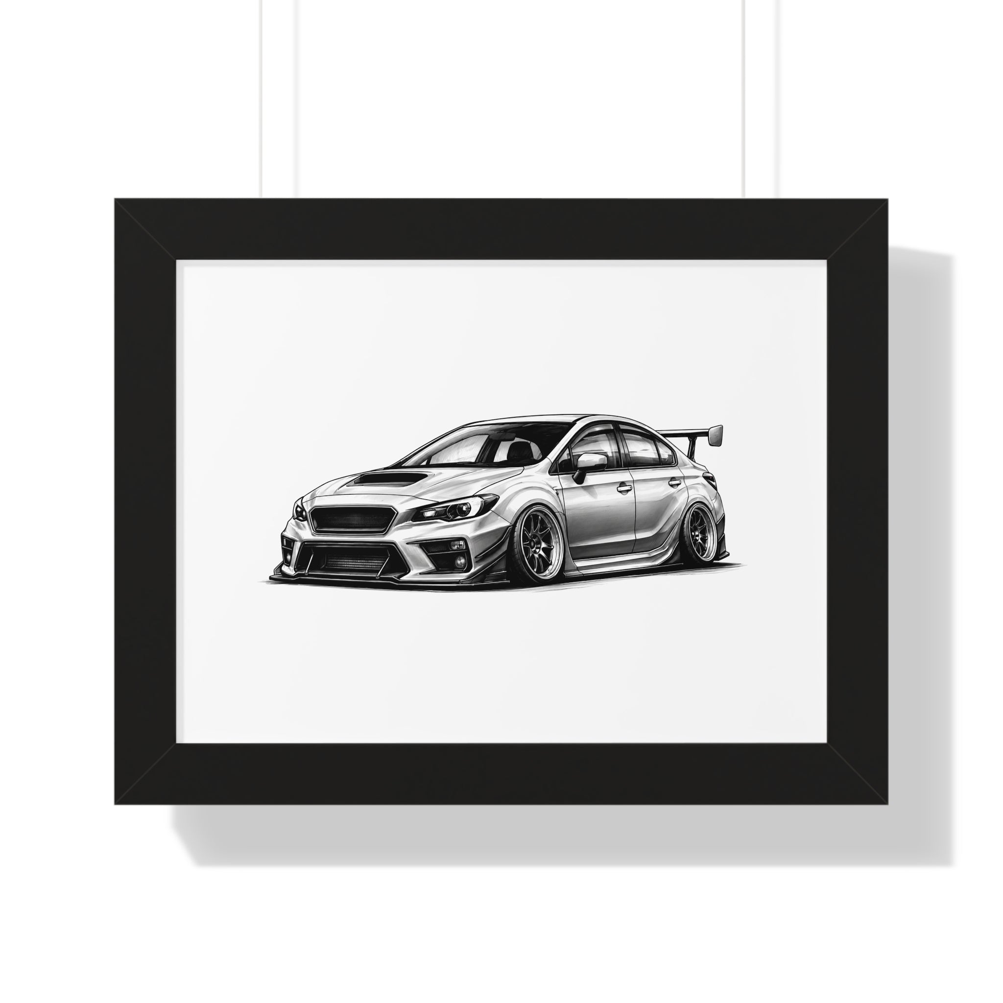 Stanced JDM Show Car - Black and White Canvas Art