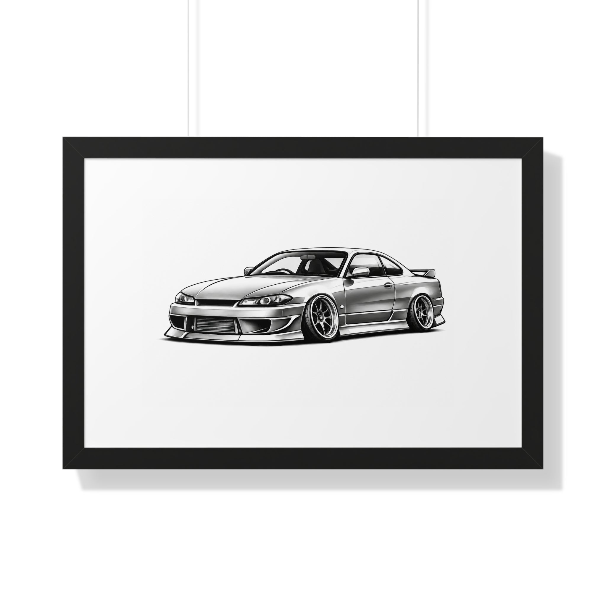 Stanced JDM Show Car - Black and White Canvas Art