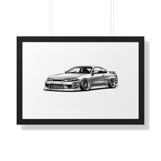 Stanced JDM Show Car - Black and White Canvas Art
