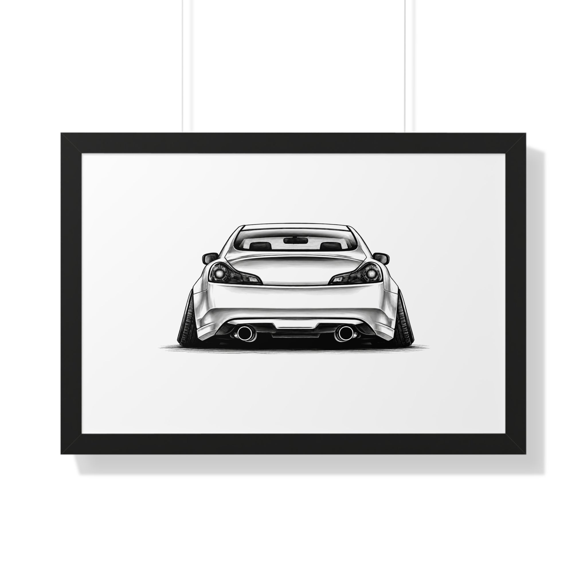 Stanced JDM Show Car - Black and White Canvas Art