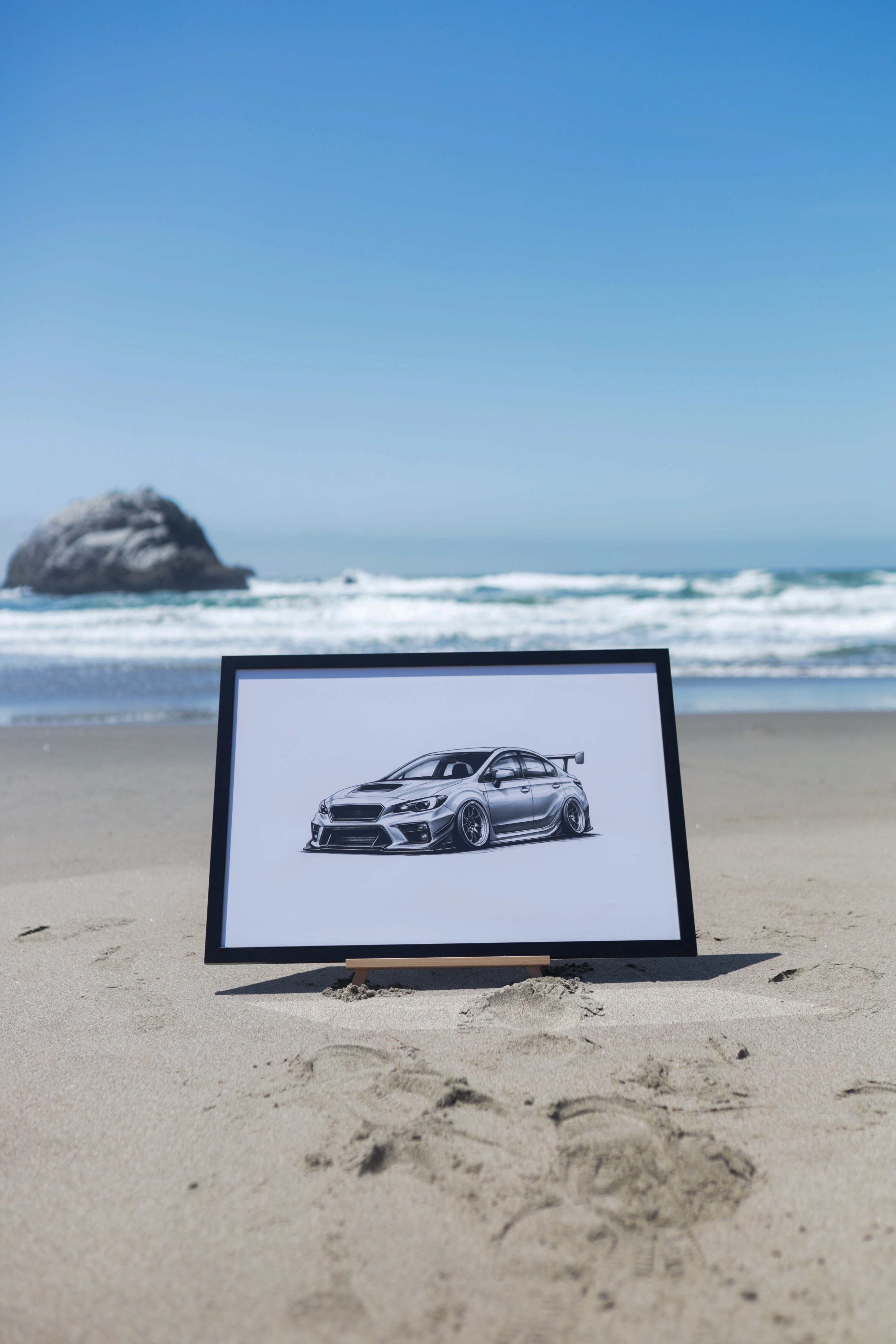 Stanced JDM Show Car - Black and White Canvas Art