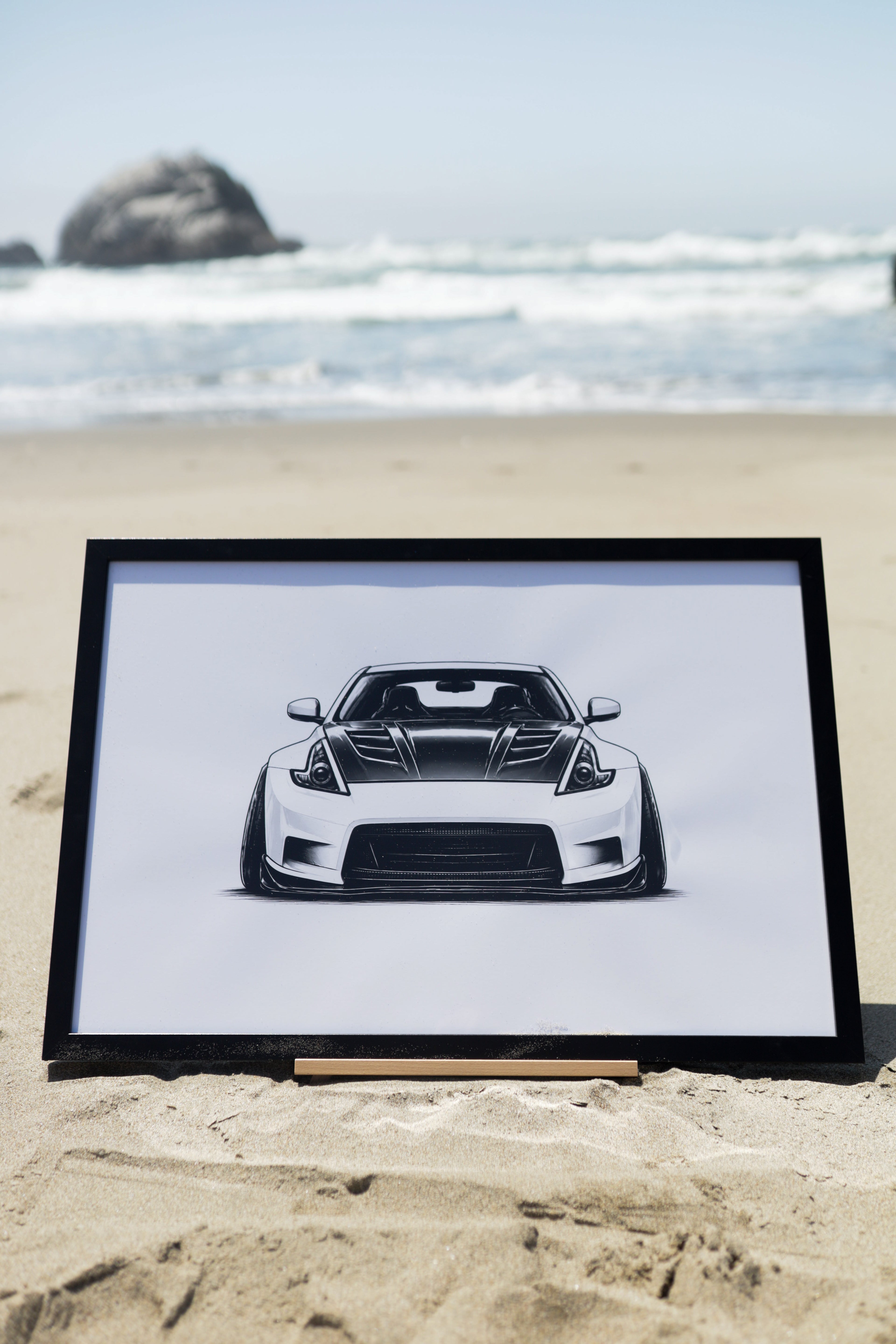Stanced JDM Show Car - Black and White Canvas Art